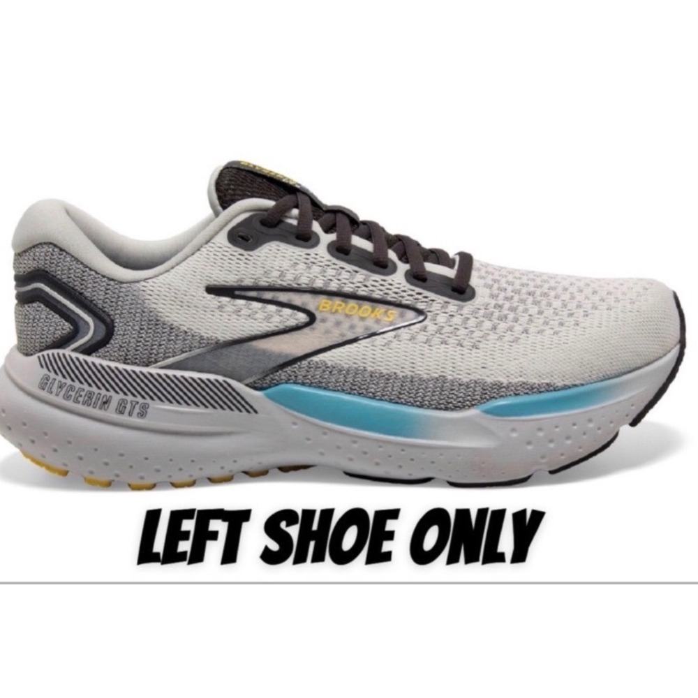 Brooks Glycerin 21 GTS Mens 8.5 Grey Black Blue Running Shoe LEFT SHOE ONLY